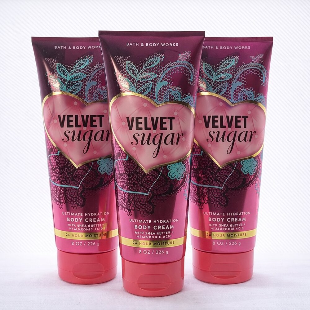 Bath & Body Works Body Cream Bundle VELVET SUGAR 3 pack NEW